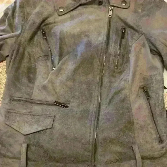 BNCI faux suede distressed crop jacket womens extra small - Picture 4 of 9